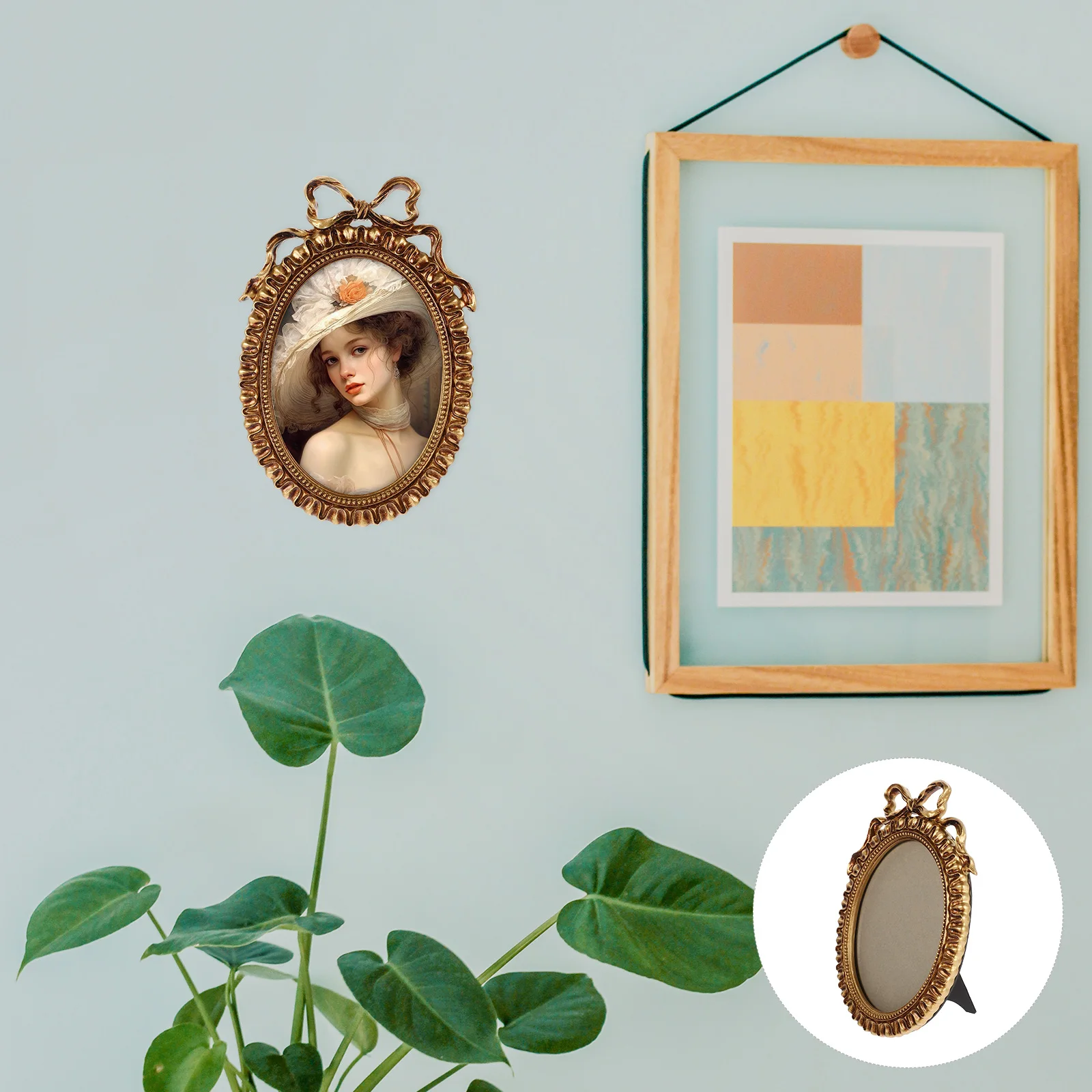 

Oval Resin Photo Frame Embossed Design Tabletop Display Vintage Picture Frame Home Decorative Photo Holder