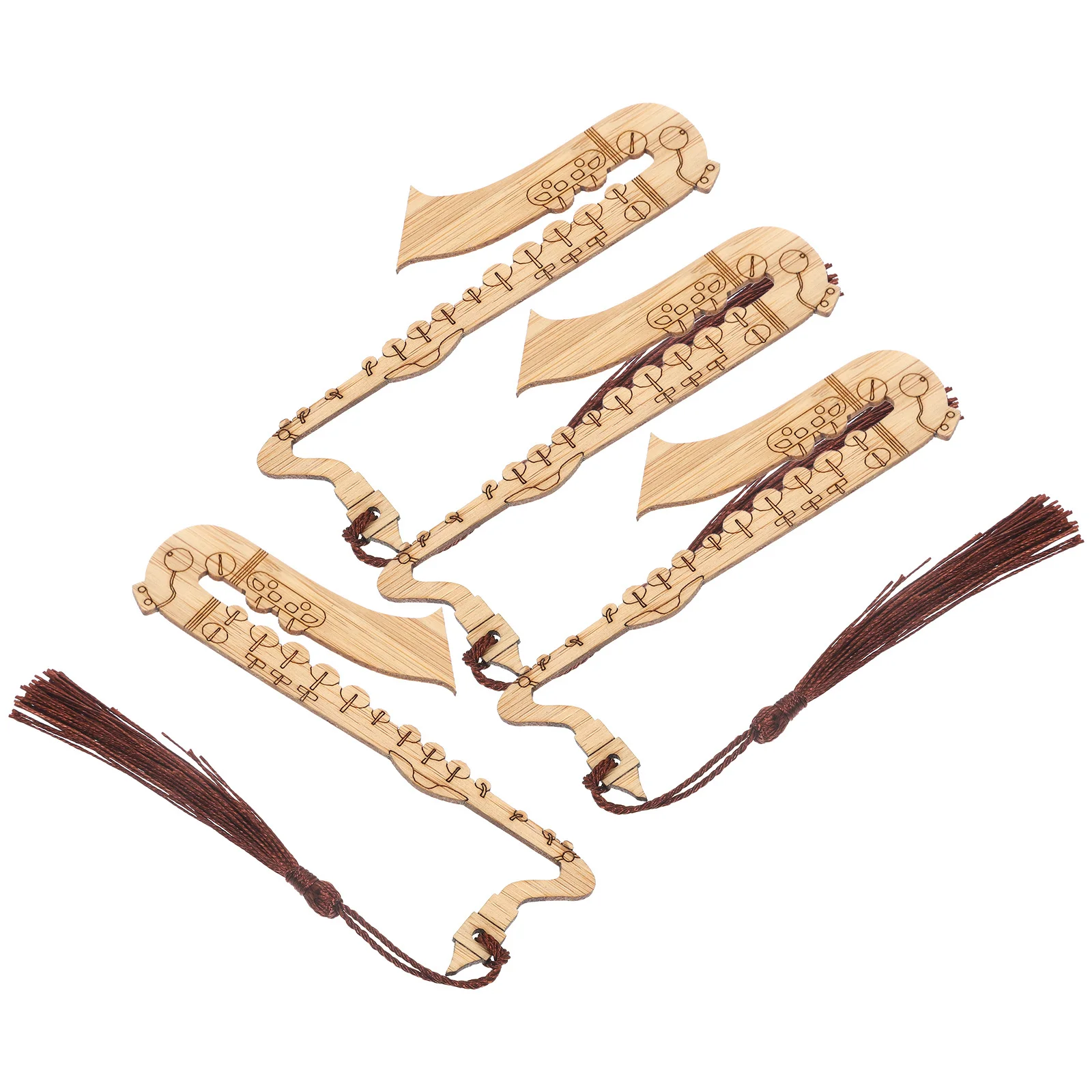 4 قطعة الساكسفون شكل الخيزران الإشارات المرجعية رقيقة خفيفة الوزن شرابة صفحة علامات الزخرفية قراءة كتاب الهدايا للطلاب البالغين