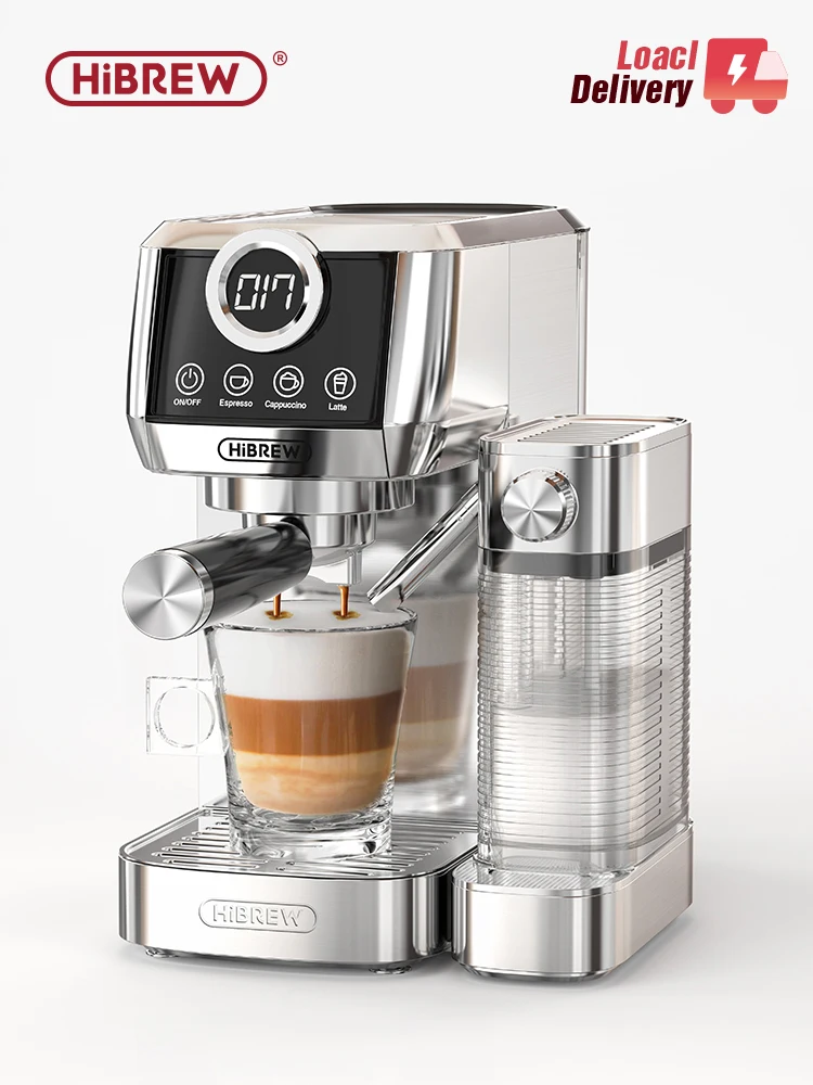 HiBREW 3 in 1 macchina per caffè Espresso Cappuccino Latte semiautomatica montalatte automatico caffè macinato acciai inossidabili H13A
