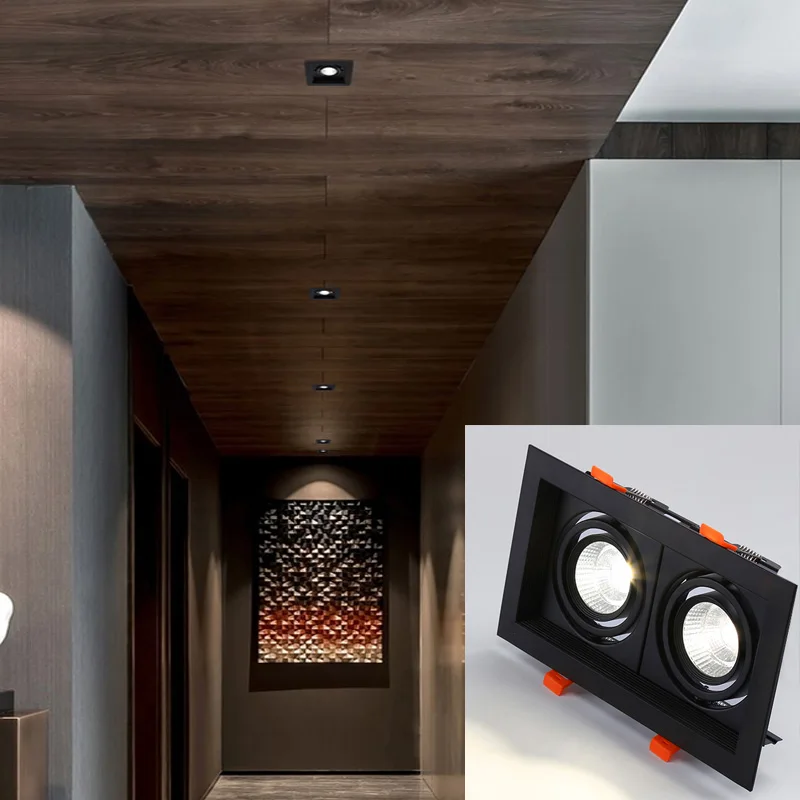 Square  Led Downlight Light Ceiling Spot Light 12W 24W 36W AC85-265V Ceiling Recessed Lights Indoor Lighting