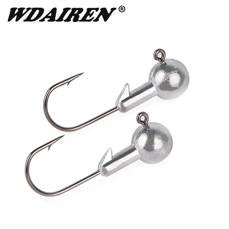 5 Pcs Lead Jig Head Fishing Hook Carbon Steel Fishhook for Soft Worm Lure 3.5g-14g Barbed Carp Fishing Hooks Fishing Accessorie