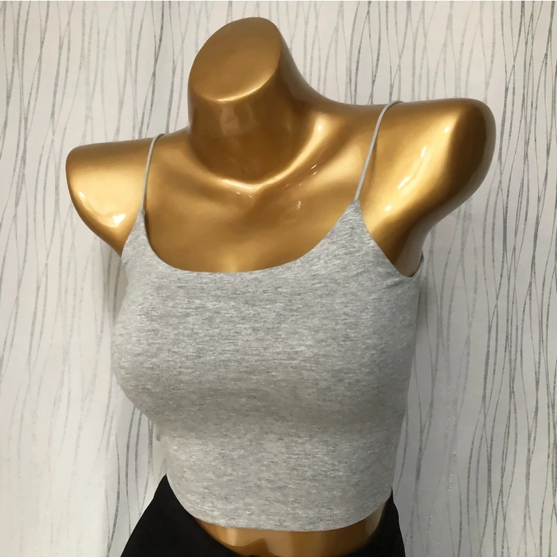 Women's Pure Color Short Strapless Tank Top Double Layer Fabric Necessary Practical Wearable Breast Reduction Outerwear