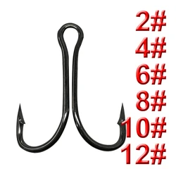50pcs Double Fishing Hook Carbon Steel Crank Barbed Jig Hook for Carp Fishing Fly Tying Soft Lure Fish Accessories