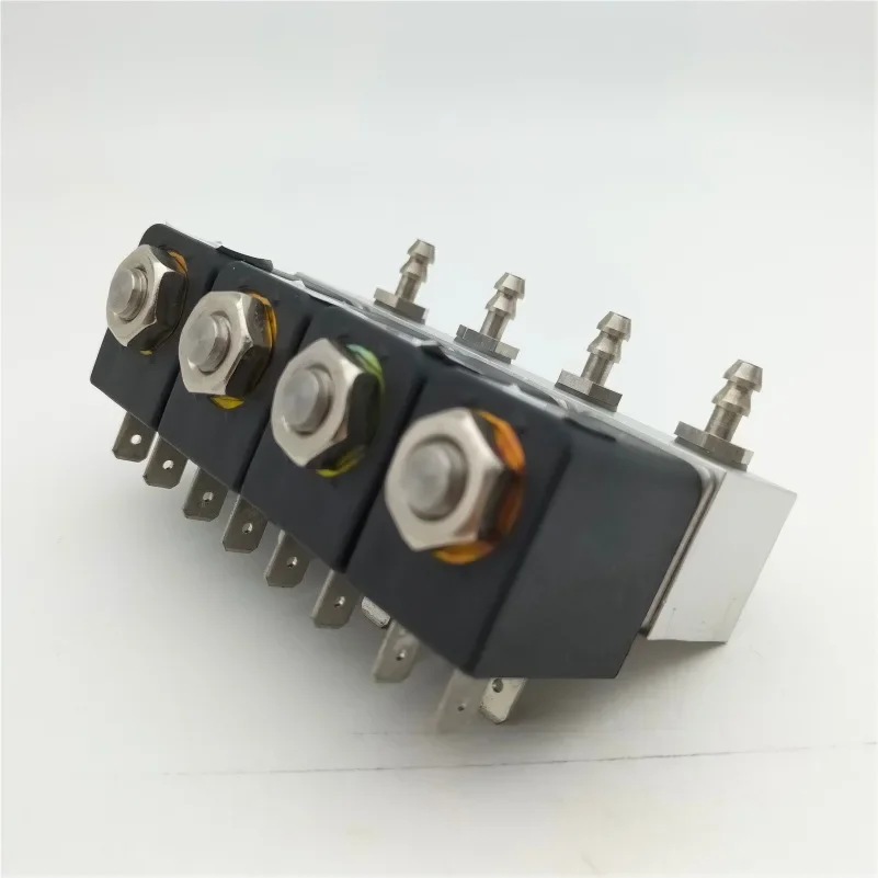 Miniature Anti-corrosion Solenoid Valve Photo Machine Gas-liquid 1 in 4 Out in-line Solenoid Valve Group