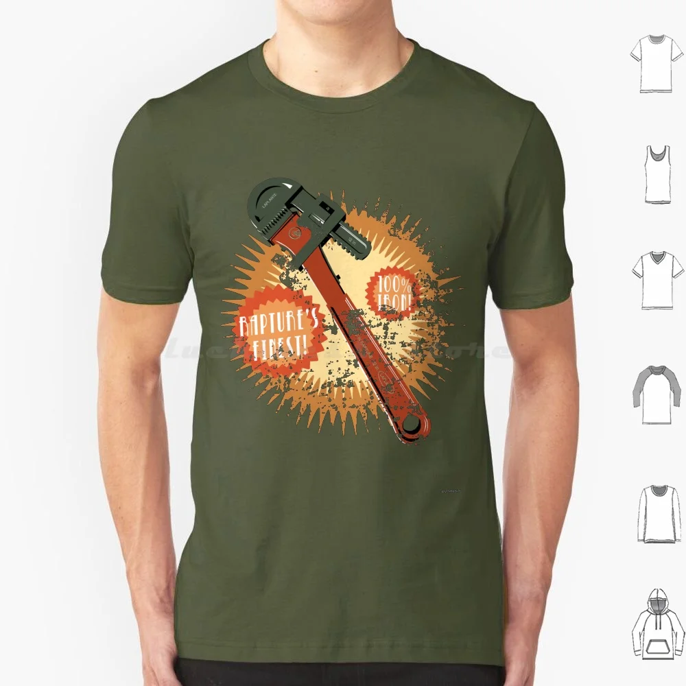 Camiseta Rapture's Wrench, talla grande, 100% algodón, Bioshock Wrench, Andrew, ¿podría...?, Eva, Adam, Plasmids, años 20, anuncio, Big Daddy