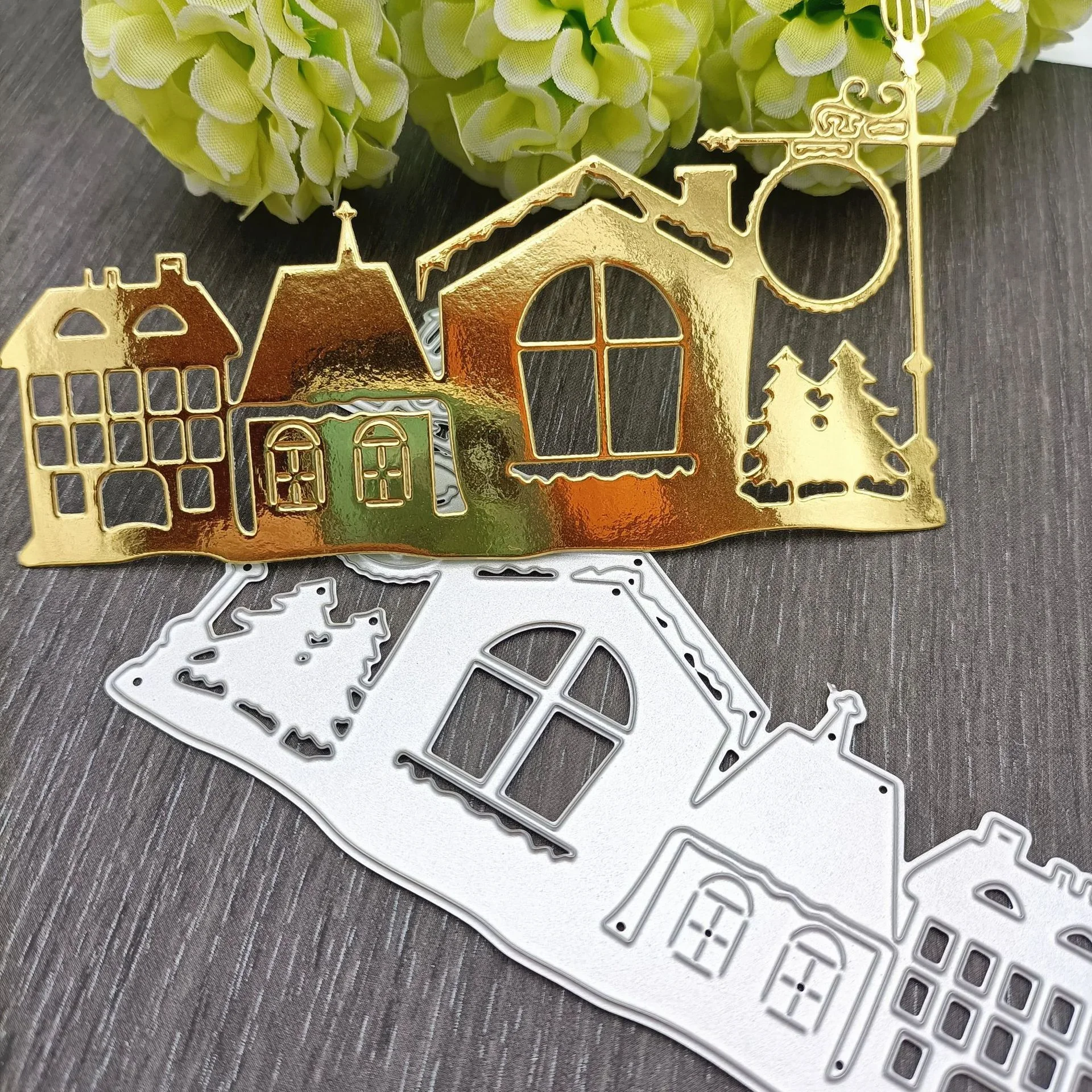 Christmas Building Tree Metal Cutting Dies Stencils Dies for DIY Scrapbooking  Card Paper Decor Embossing Die Cut