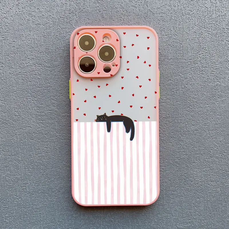 Künstlerische schwarze Katze gestreifte Muster Handyhülle für iPhone 15 14 Pro Max Plus 16 13 12 Mini 11 Pro Max XS X XR 17 Pro Max Abdeckungen – Detail 5