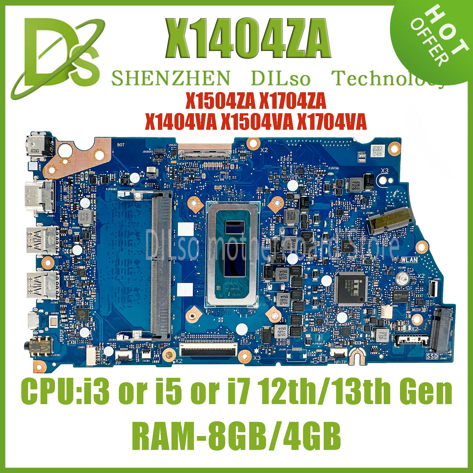 

X1404ZA Notebook Mainboard For ASUS X1504ZA X1704ZA X1404VA X1504VA X1704VA F1404ZA F1504ZA R1504ZA F1704ZA Laptop Motherboard