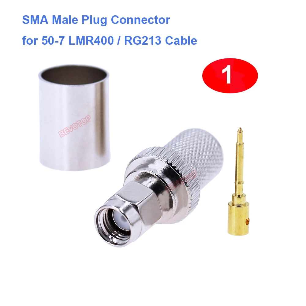 10PCS/LOT RG8 RG213 LMR400 SMA / RP-SMA Male / Female 50-7 RF Coaxial Connector 50Ohm SMA Connector for LMR-400 RG-213 RG8 Cable