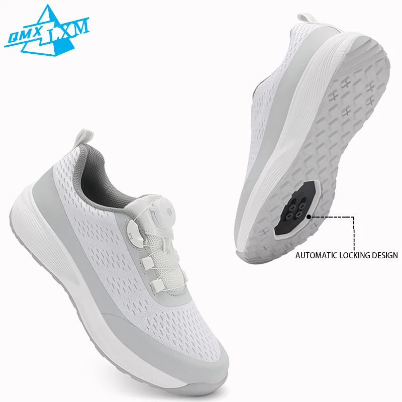 Mtb Cycling Shoes Men Grey A18 Mesh Breathable Flat Speed Lock Cleat Mountain Bicycle Indoor Outdoor Trekking Cycling Sneaker