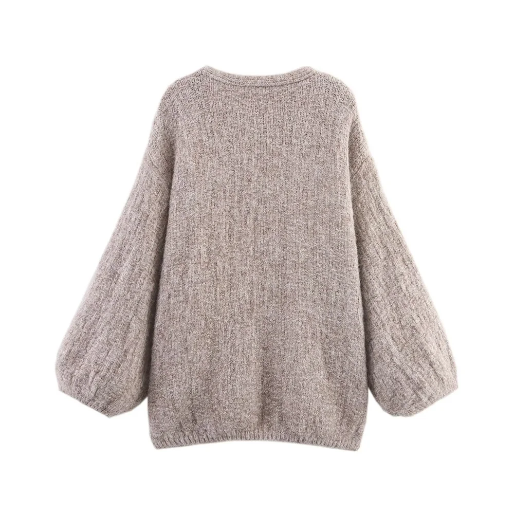 Autunno nuovo abbigliamento da donna Giacca in maglia senza bottoni ampia e versatile alla moda in stile europeo e americano