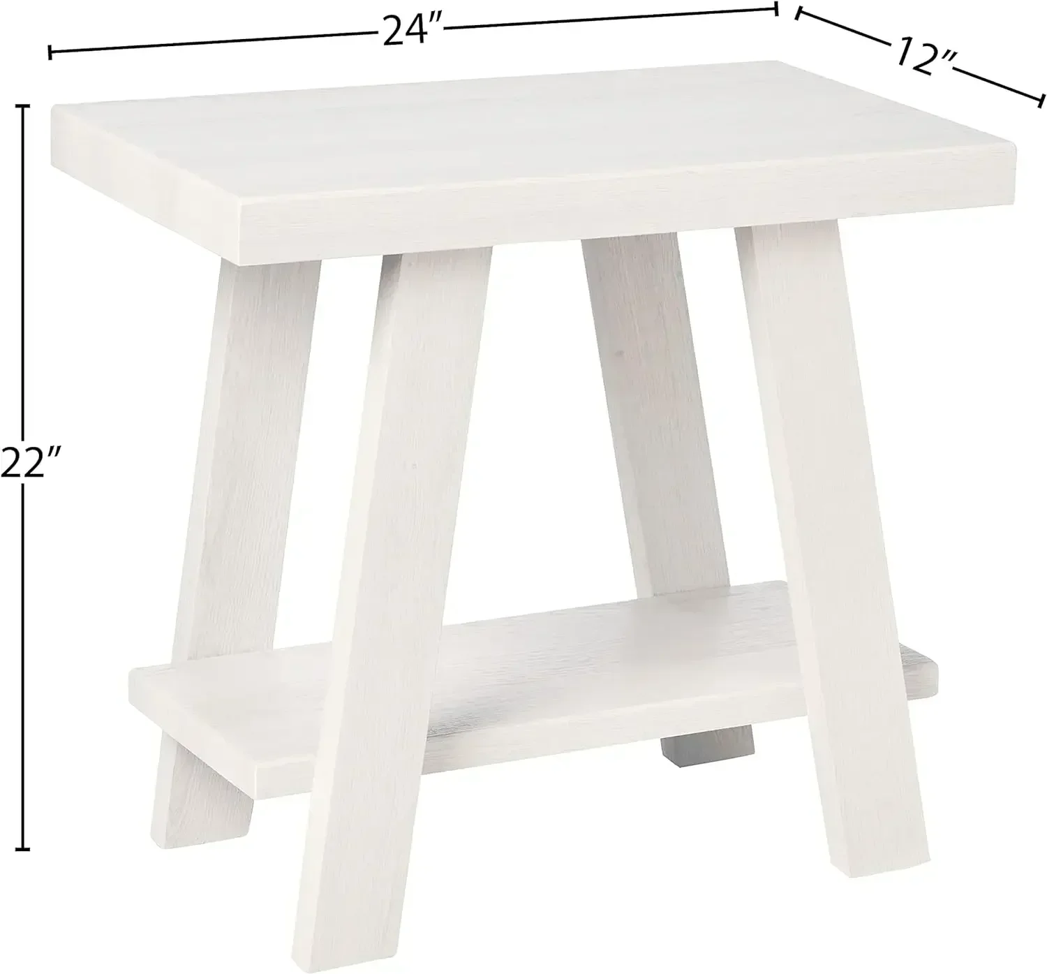 Athens Contemporary Wood Small End Table, White