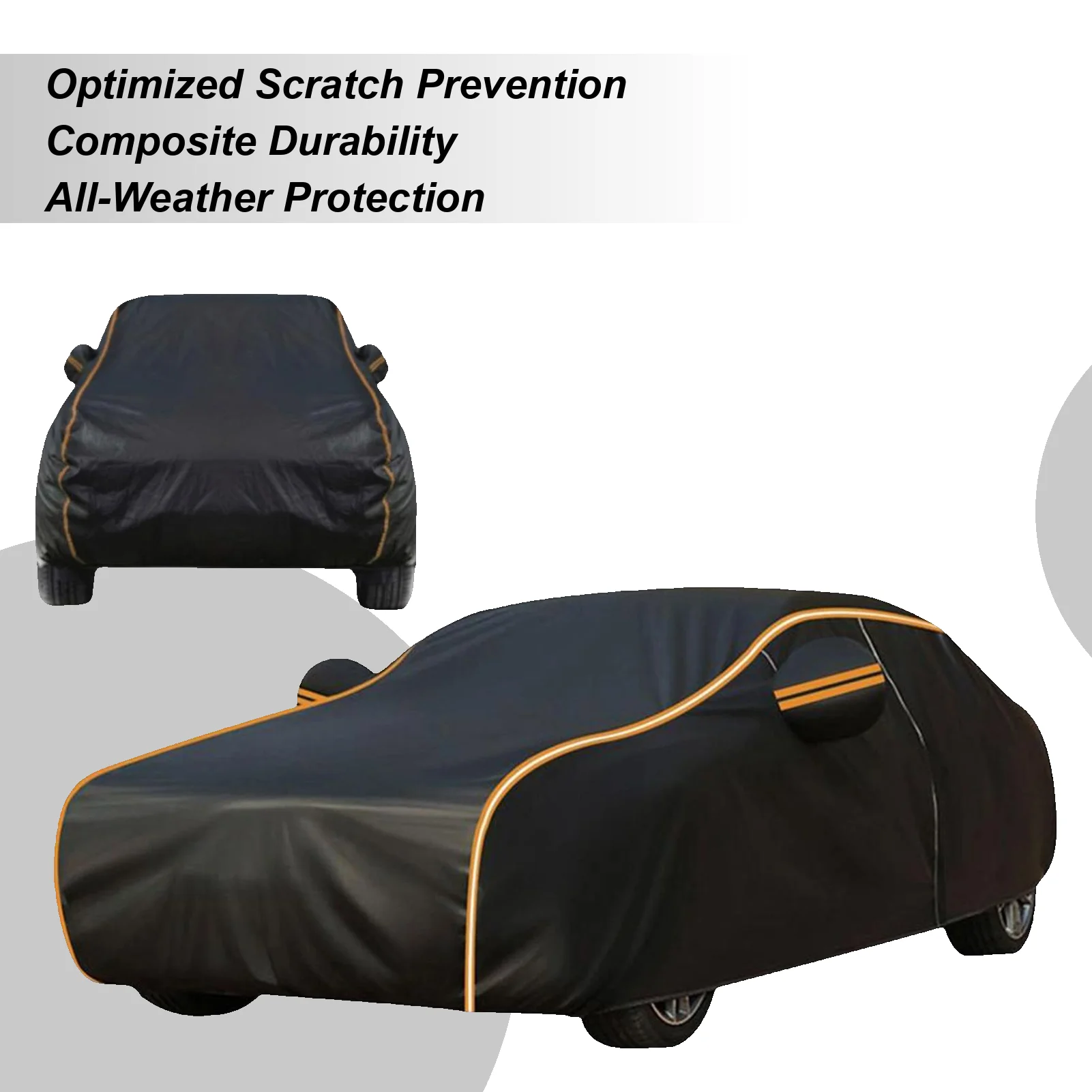

190t Polyester Car Cover Waterproof Weatherproof Exterior Full Coverage Dust Cover UV Protection Cold Weather Car Snow Cover
