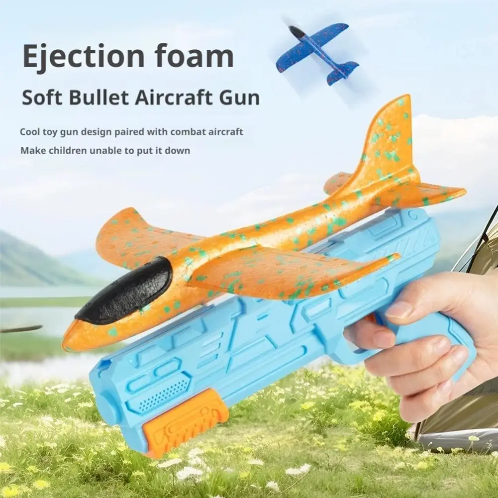 Kids' Catapult Planes Ejection Aircraft Toys Foam Aircraft Glider Parent-child Outdoor Games Toys Children's Foam Flying Toy