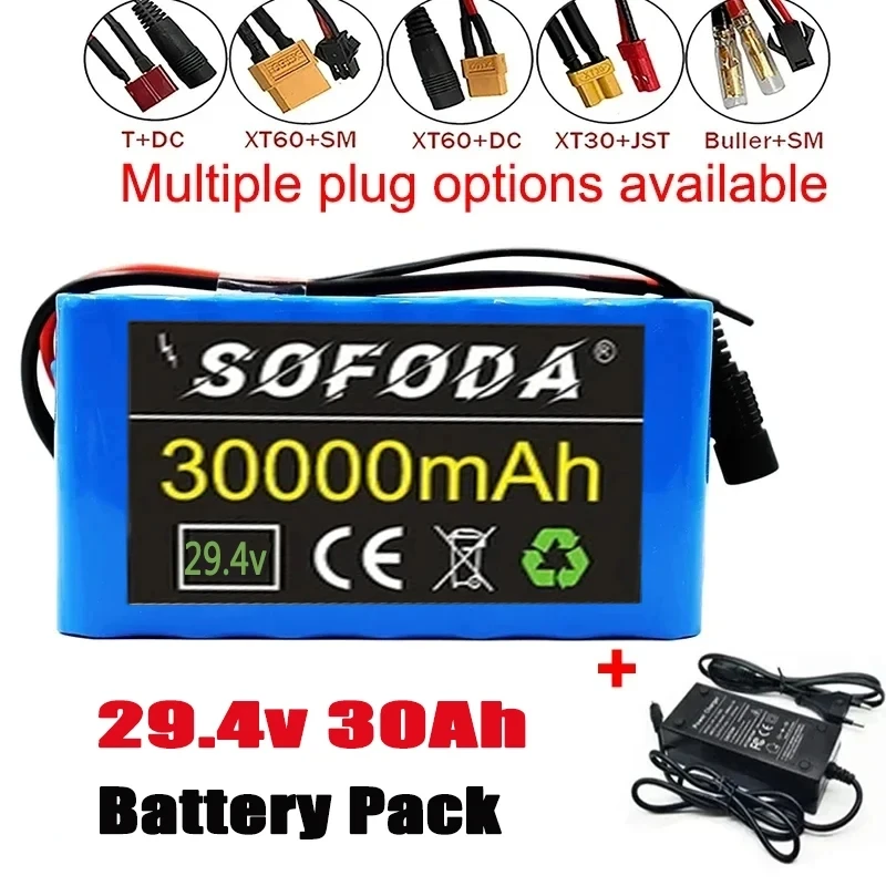 

24V 30Ah 7s3p 18650 Battery Lithium Battery 24v 30000mAh Electric Bicycle Moped Electric Lithium Ion Battery Pack + 2A Charger