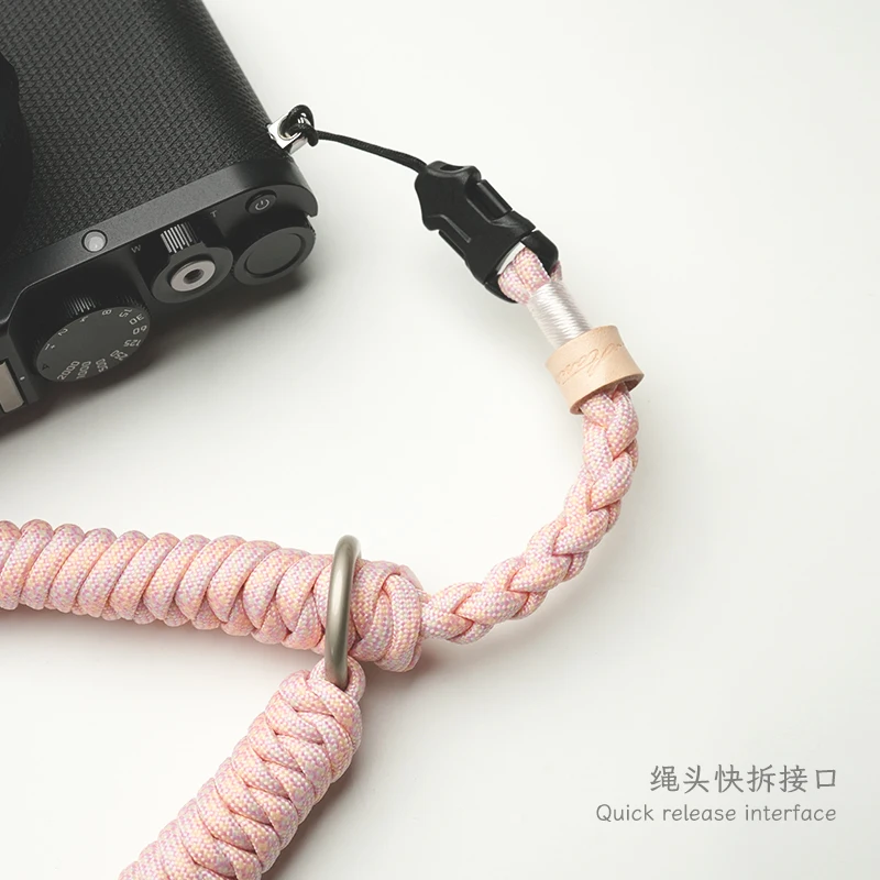 Mr. Stone Exclusieve Twine-serie, snelkoppelingsinterface, handgeweven camerariem voor Sony Leica Q3, ophangkoord, handkoord.