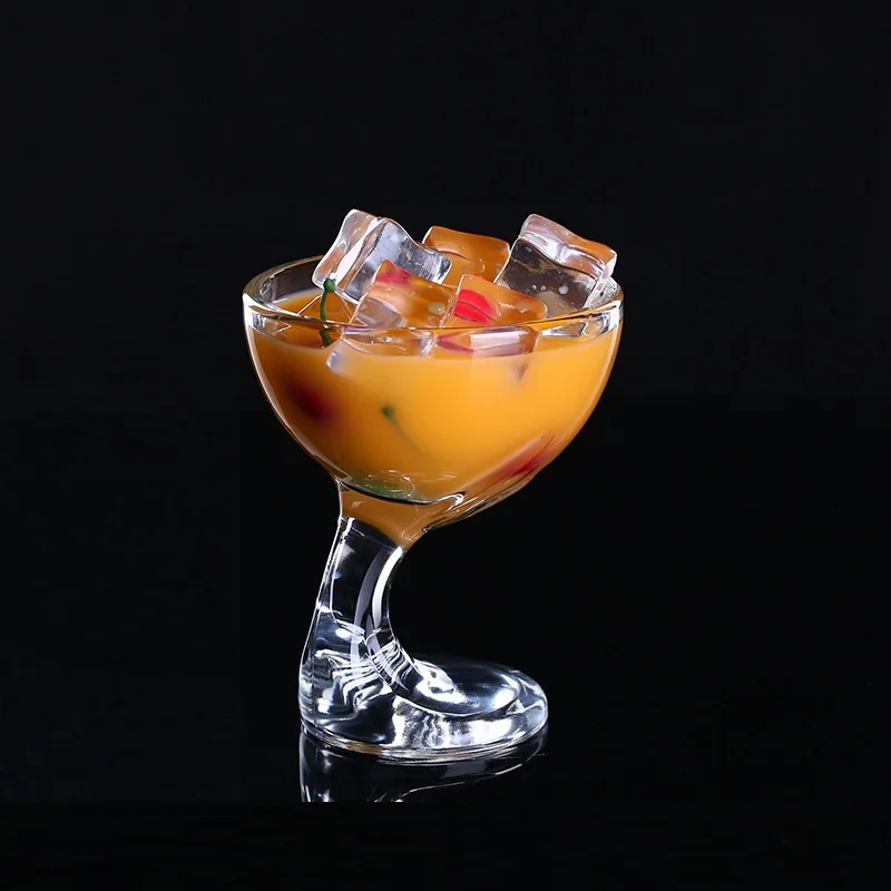 250ml High Quality Cocktail Glass Cup Milk Tea Ice Cream Cup Creative Fruit Juice Cold Drink Cup Bar Set