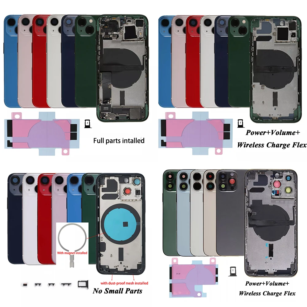 Châssis de cadre central de porte de batterie, boîtier arrière avec câble flexible pour Iphone 13 mini 13 pro 13 pro max