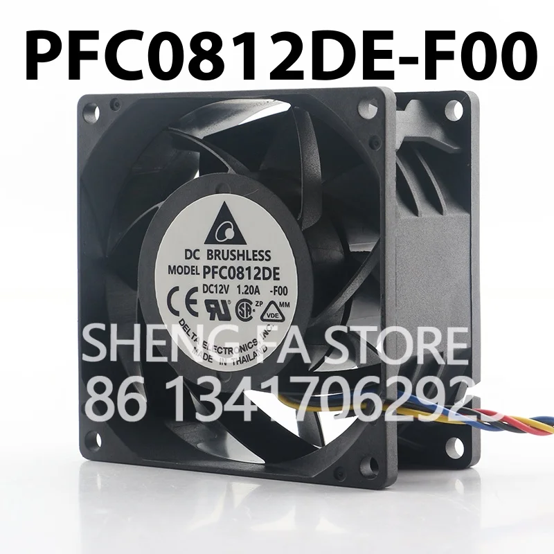 coolingfan PFC0812DE-F00 4-wire Delta 5V 24V 48V DC 12V 1.20A AC EC 8038 80X80X38MM 8CM Server PWM double ball High air capacity