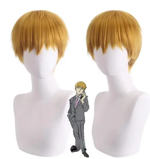 

Anime Mob Psycho 100 Arataka Reigen Cosplay Wig Short Heat Resistant Synthetic Hair Halloween Party Role Play Wigs