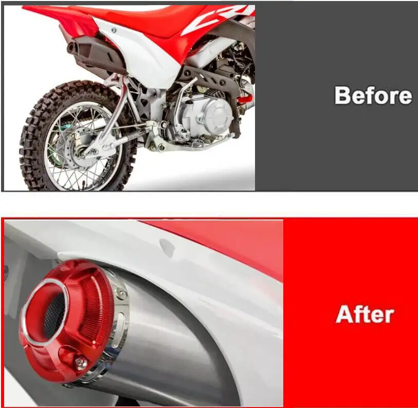 Motor Parts Exhaust Power Tip Muffler With Screen Arrestor Aluminum For Honda CRF110F CRF 50F 70F 80F 100F Motorcycle Accessorie