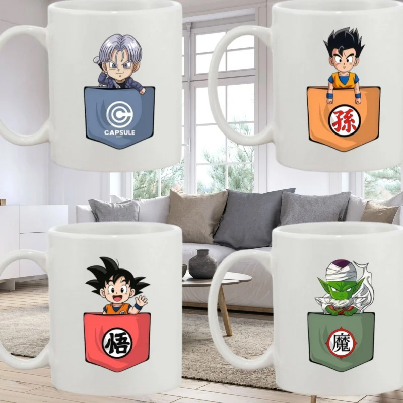 Taza de cerámica de 330 ml para Dragon Ball, con diseño de Maestro Roshi, Krillin, Goku, Piccolo, Trunks, Linda Taza de Dibujos Animados para Leche, Café, Agua, Regalo de Cumpleaños