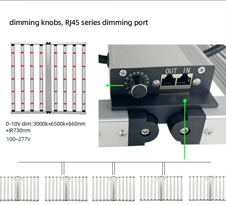 301H مصباح نمو النبات 3.0umol الضوء الأبيض كامل الطيف 660nm الضوء الأحمر 730nm الضوء الأحمر البعيد 800 واط مصباح النبات
