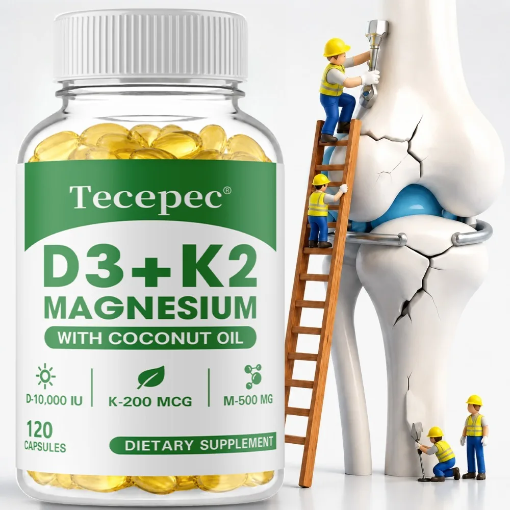 Vitamin D3 + K2 Capsule - Support Strong Teeth and Bones, Immune, Cardiovascular & Heart Health