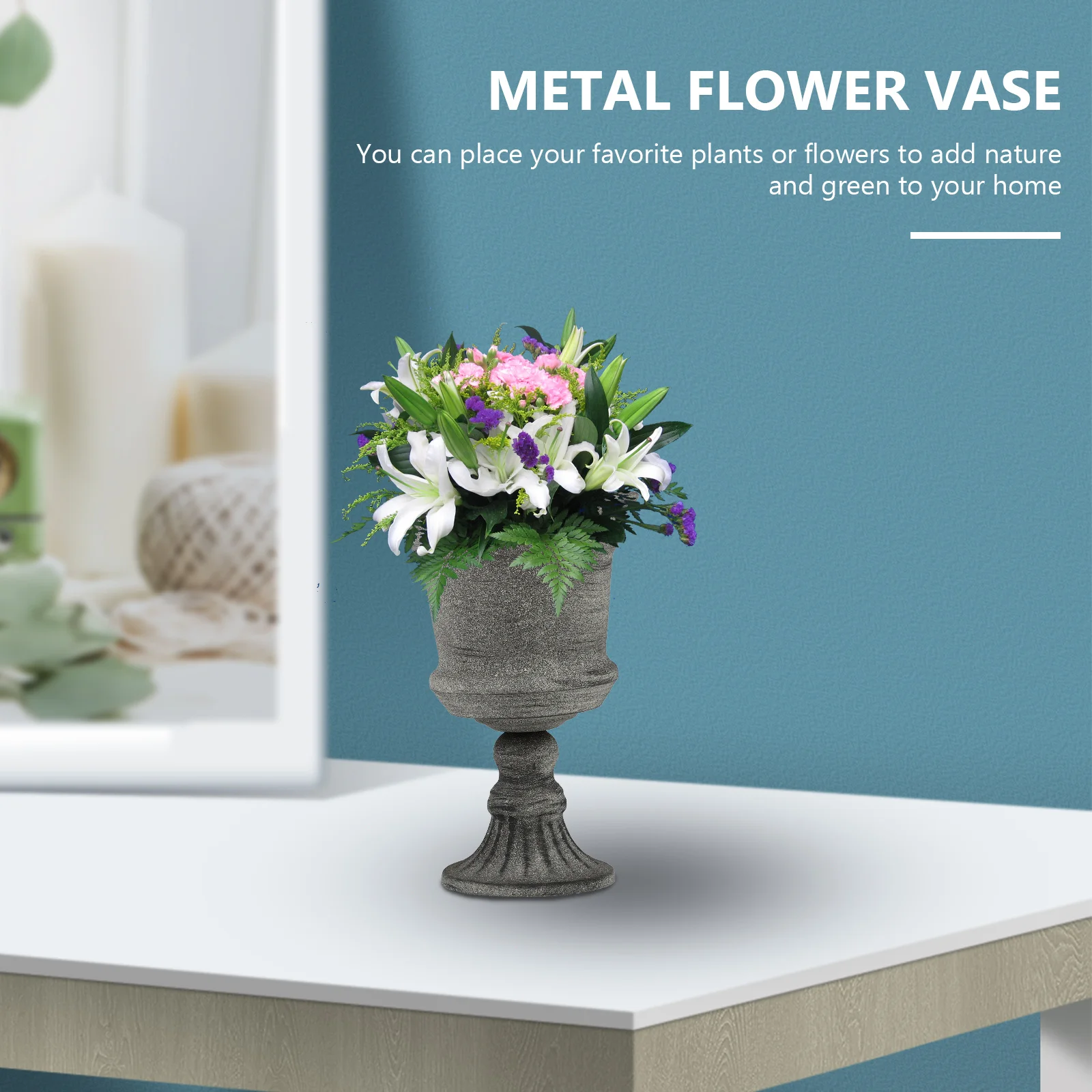 

1Pcs Metal Flower Vase Iron Art Floral Vase Wedding Table Centerpiece Desktop Ornament Home Garden Decoration