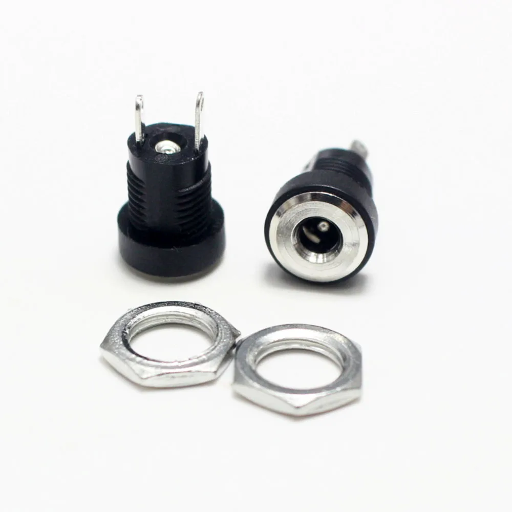 DC022B 3A12V 5.5 x 2.1 3.5x1.3 5.5*2.5mm DC Power Jack Supply Socket Connector DC Female 2Pin Panel Mount Connector Plug Adapter