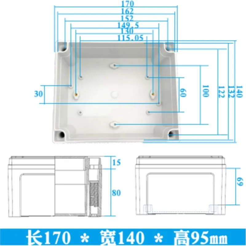 1Pc 170x140x95mm Button wiring indoor and outdoor waterproof box