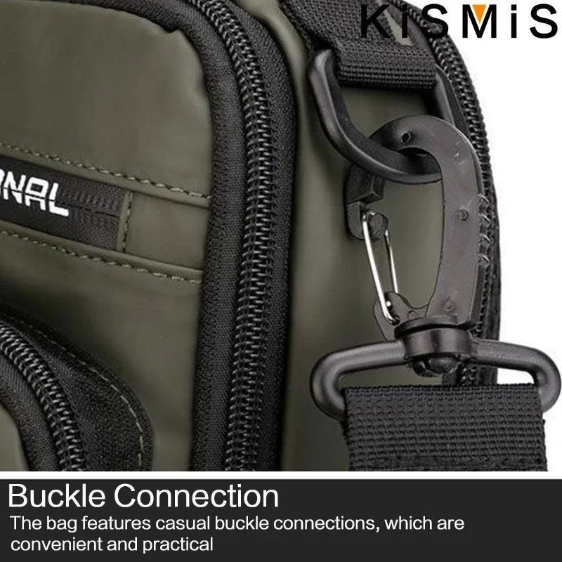 KISMIS Nylon Backpack Rucksack Cross Body Shoulder Bag with USB Charging Port Travel Male Knapsack Daypack Messenger Chest Bags