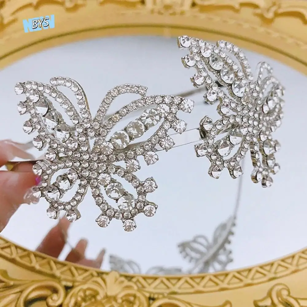 

Unique Elegant Butterfly Headband Glamorous Alloy Rhinestone Hair Band Sweet Shiny Crystal Headwear Girls Accessories