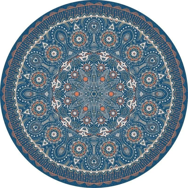 American Ethnic Bohemian Round Carpet Living Room Bedroom Decorate Coffee Table Rug Hanging Basket Computer Swivel Chair Mat