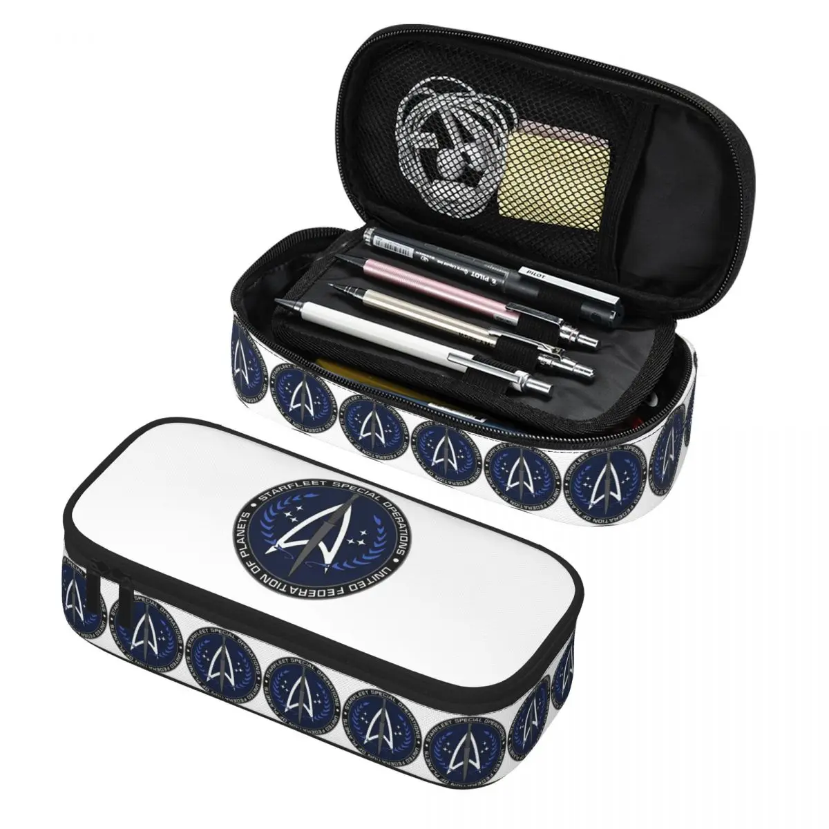 Star Treks Science Fiction TV Series Pencil Case Pen Holder Storage Stationery Supplies Large Storage Pen Box Pencil Bag