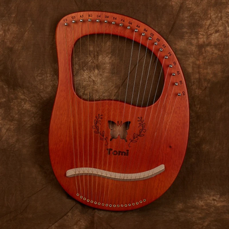 

19 Strings Lyre Harp Sound Healing Portable Harp Mahogany Beginners Practice Harps Professional Stringed Musical Instruments