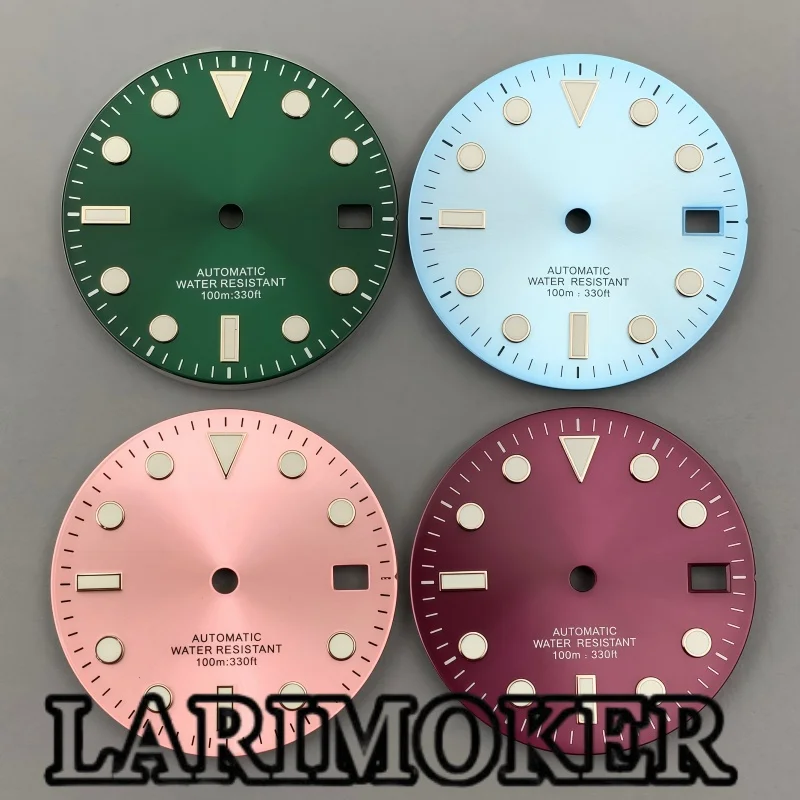 

LARIMOKER Watch Dial Fits NH35 NH36 ETA PT5000 Movement 29mm Luminous Diver Watch Dial Green Burgundy Ice Blue Pink Watch Parts