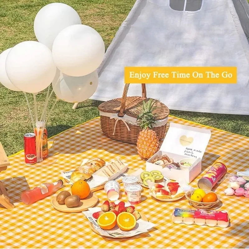 Picnic Mat Waterproof and Sandproof Beach Blanket FoldablePortable Outdoor Camping Hiking Travel Lawn Park MusicFestival LawnMat