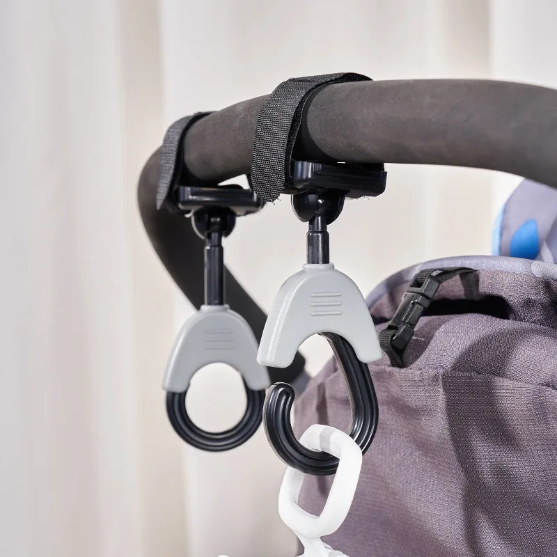 2 шт., крючки на липучках для детской коляски, подходят для подвешивания бутылок с водой, сумок и маленьких игрушек на детских колясках при выезде.