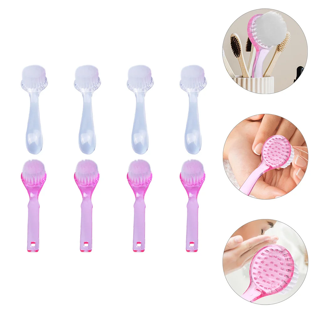 

1Set Handle Grip Nail Brush Finger Toe Dirt Dust Cleaning Brush Non Slip Plastic Handle Nail Salon Essential Cleaning Tool