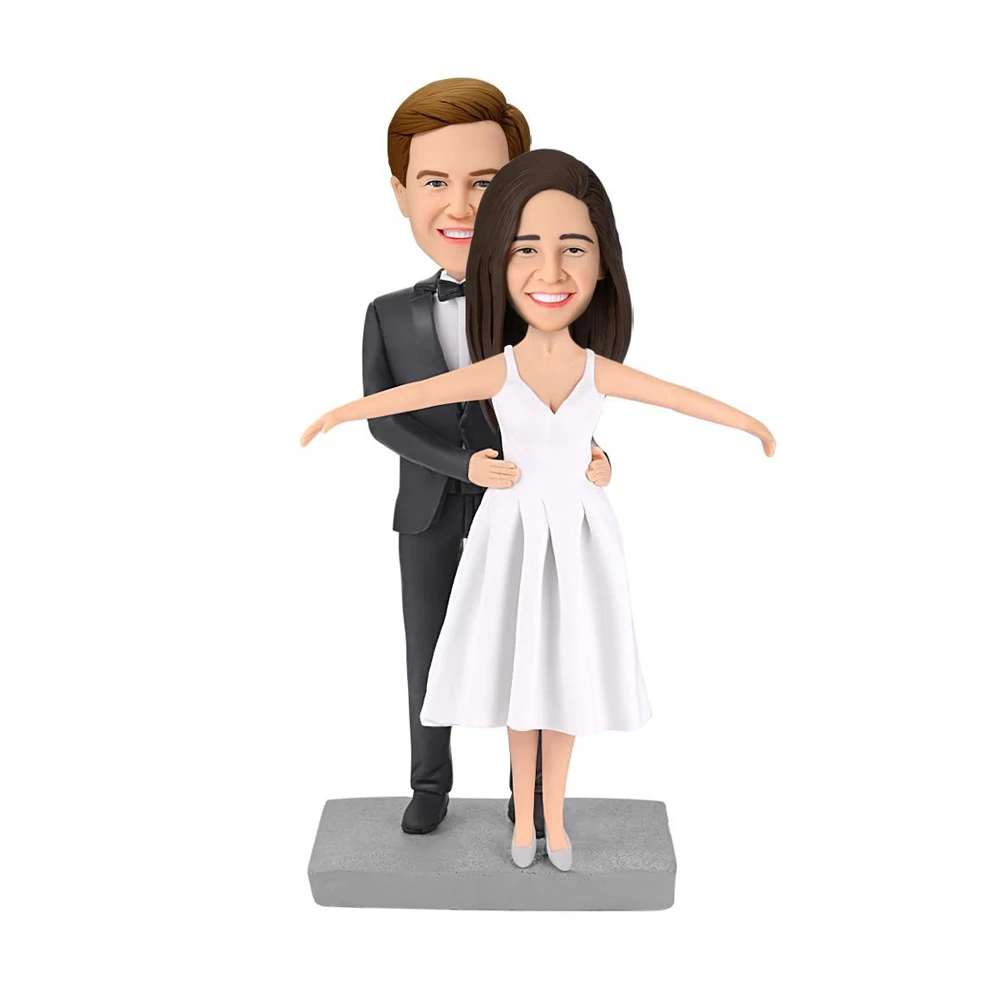 Custom Bobblehead Figurine Personalized Customized Gifts for Husband Wife Family Fathers Day Wedding Couple Cake Topper