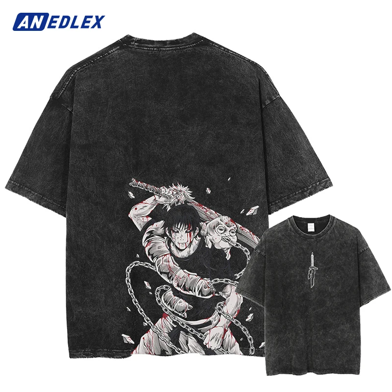 Vintage Oversize T Shirts Men Anime Graphic Print Tshirt Fashion Hip Hop Streetwear Clothing Summer Harajuku Casual T-Shirt