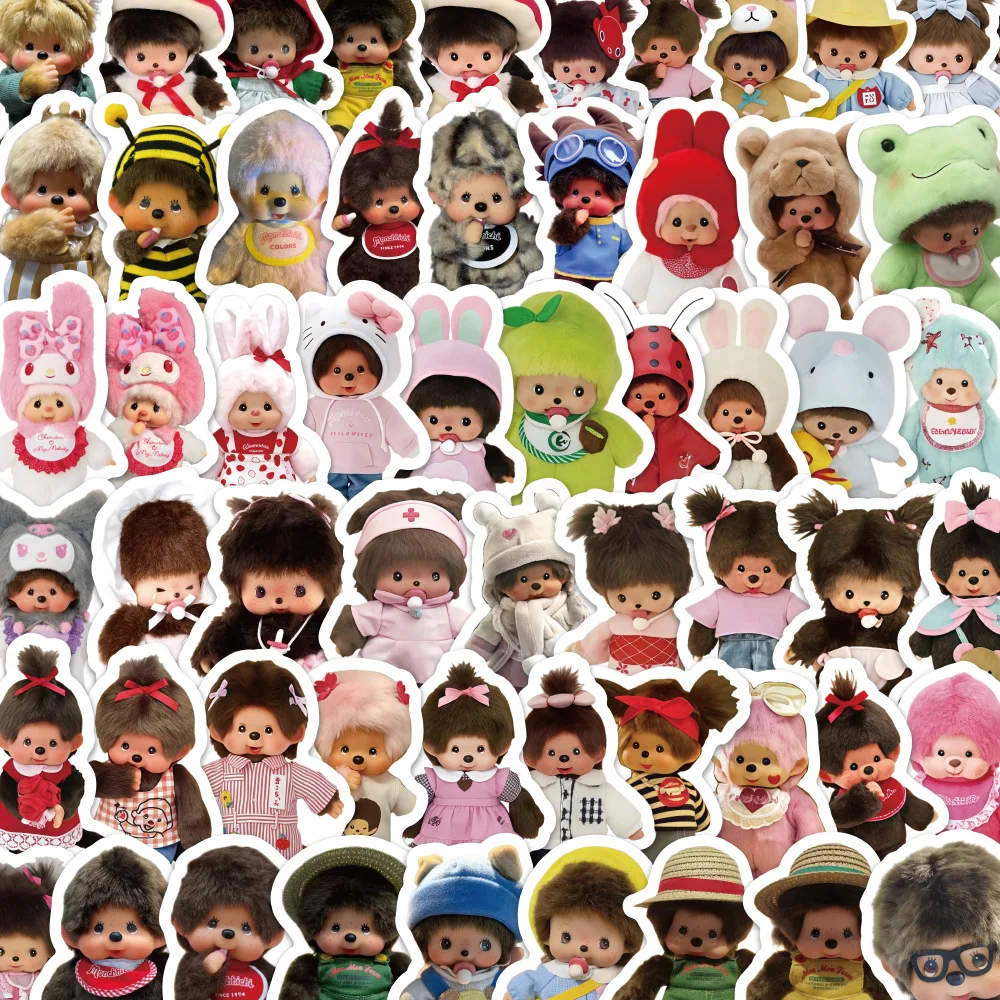 

New 80pcs Monchhichi Waterproof Stickers Fun And Durable Decals for Crafts And DIY Projects