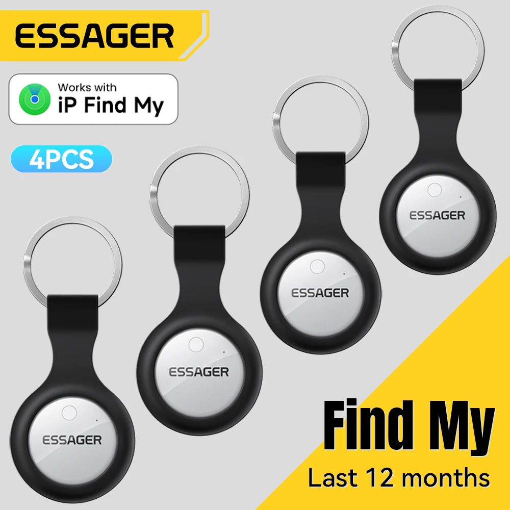 

ESSAGER Security SmartTag Tracker with IP Find My Bluetooth GPS Locator for iPhone Key Wallet Bag Luggage Pet Anti Lost Device