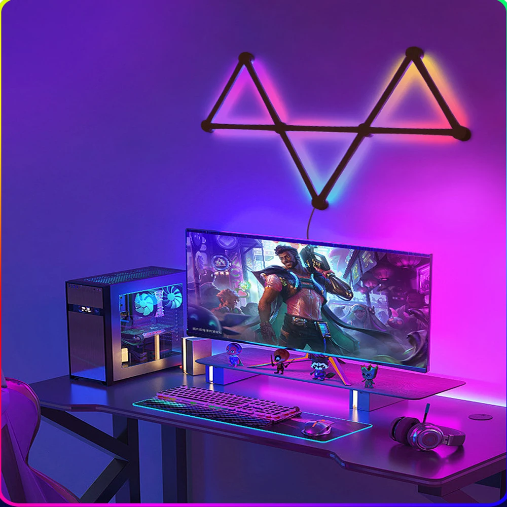 Applique murale LED connectée avec WIFI, rétro-éclairage pour chambre à coucher et salle de jeux, lumière d\'ambiance, lumière nocturne, application