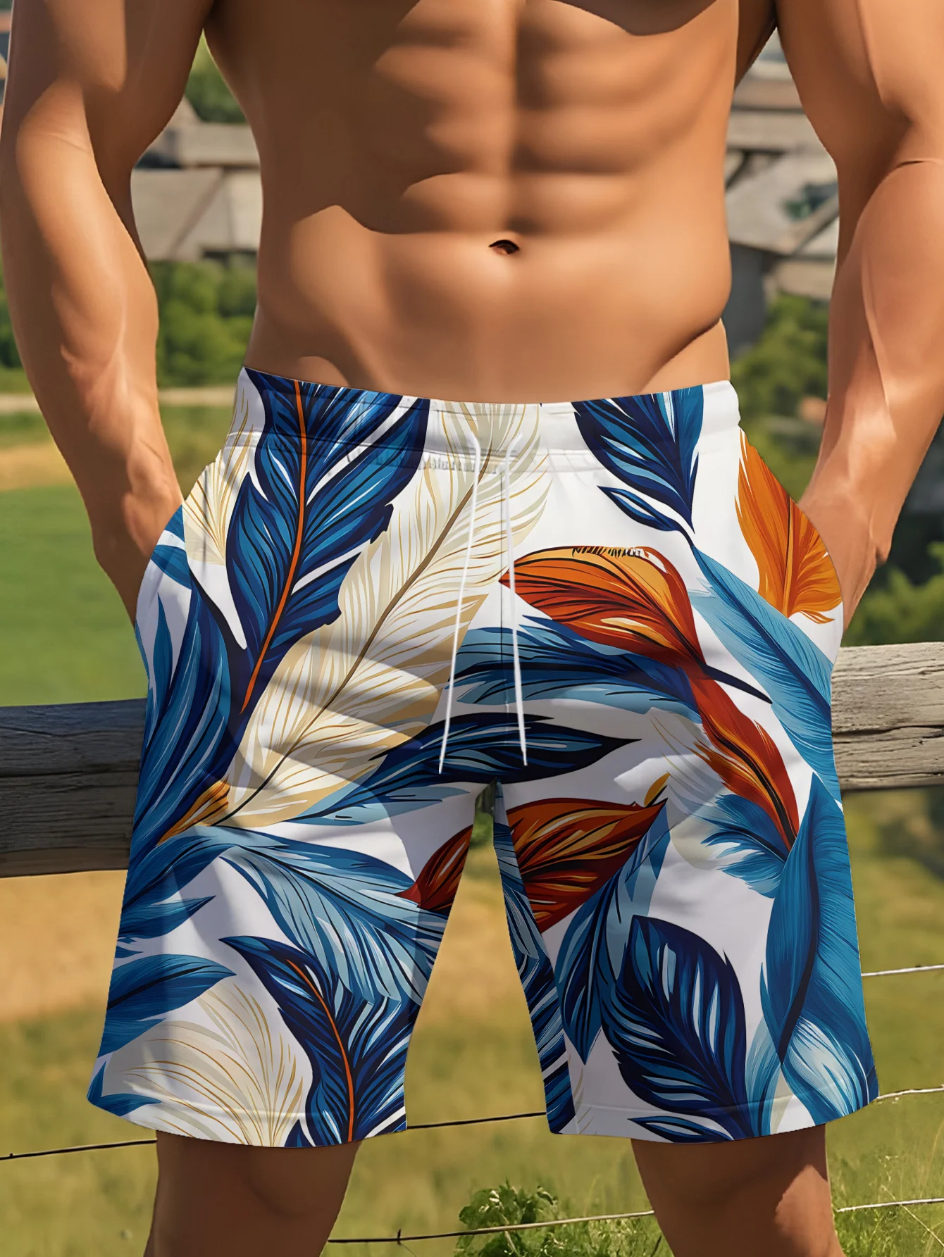 

Мужские пляжные шорты с забавным принтом обезьян, быстросохнущие, с завязками на талии, 2026