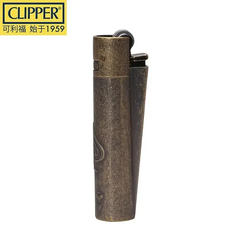 CLIPPER Vintage Spade A Torch Lighter Gear Pulley Metal Grinding Wheel Flint Lighter Inflatable Old-fashioned Lighter