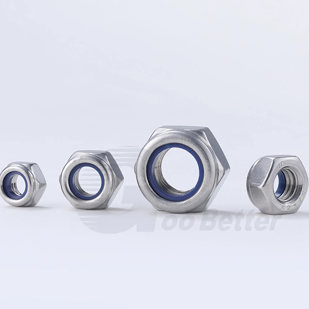 Anti-loose Nut Set M2 M2.5 M3 M4 M5 M6 M8 M10 M12 M14 M16 201/304/316 Stainless Steel Nylon Insert Lock Nuts Assortment Kits