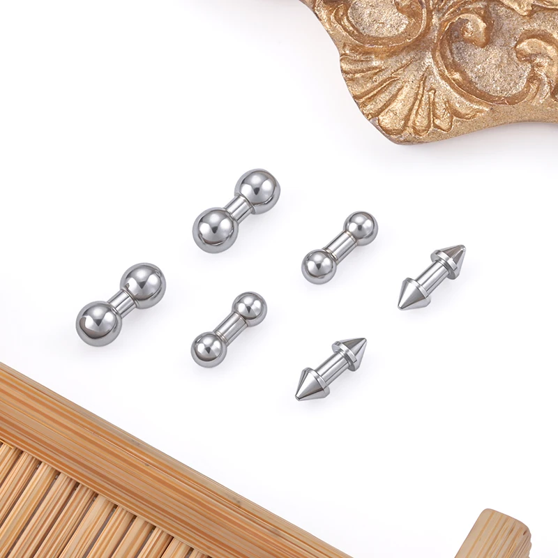 Stainless Steel Double Headed Pointed Cone Pendants For Jewelry Accessories DIY Necklace Bracelet Hip Hop Punk Integrated Charms