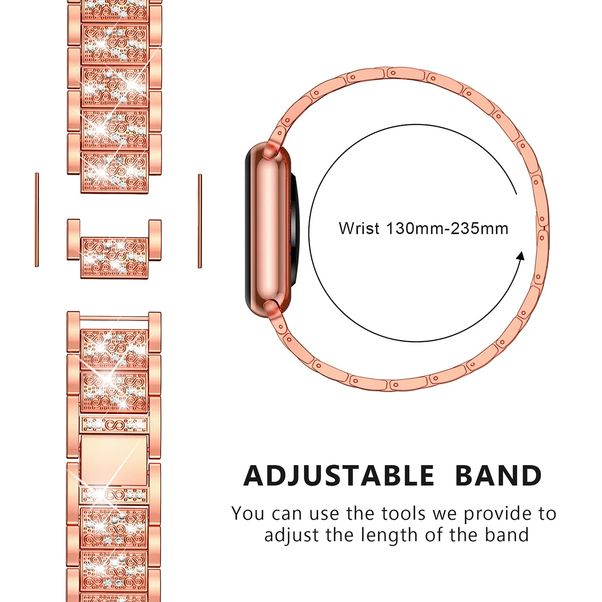 Diamond Strap+Case For Apple Watch Band 45mm 41mm 40mm 44mm 38mm 42mm iWatch Series 7 6 SE 5 4 3 Bracelet Stainless Steel Strap